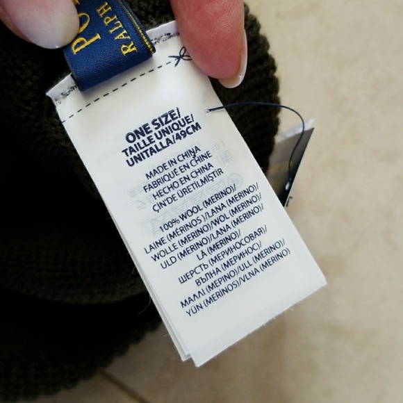 Last one! Polo Ralph Lauren mens hat 100% merino wool navy - Picture 5 of 7